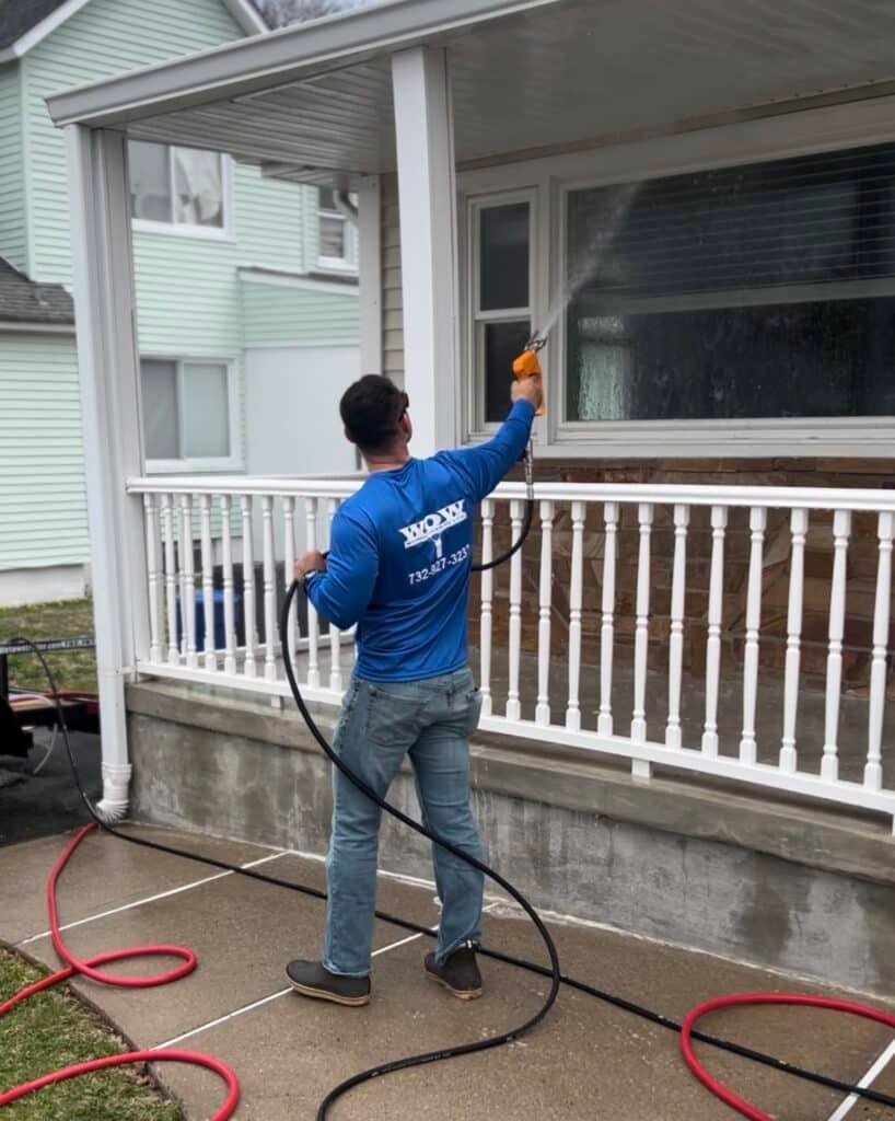 power washing house